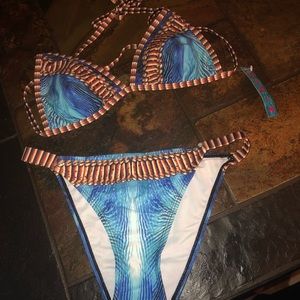 Blue detailed bikini